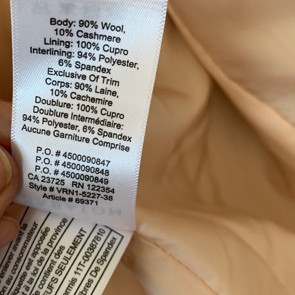 Aritzia Babaton Virgin Wool & Cashmere dusty pink long coat, size Large. - Picture 9 of 10